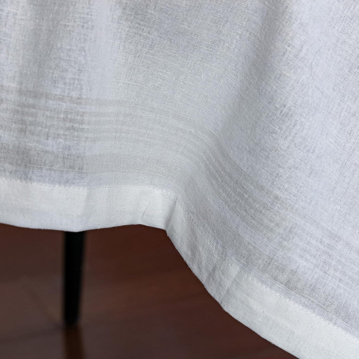 linendo Jacquard-Tischdecke aus Leinen und Baumwolle, 81,3 x 81,3 cm, weiss, klein, quadratisch, sta