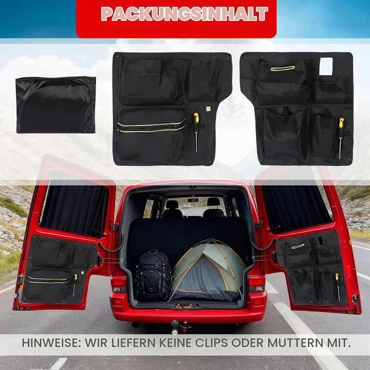 Scheunentor-Aufbewahrungsorganizer kompatibel mit VW T4 1990-2003, 2 Pcs Scheunentür Lagerorganisato