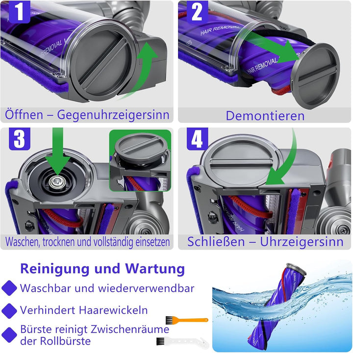 Bürste kompatibel für Dyson V7 V8 V10 V11 V15 SV10 SV11 SV12 SV14 Staubsauger,Anti-Verwicklungs Bode