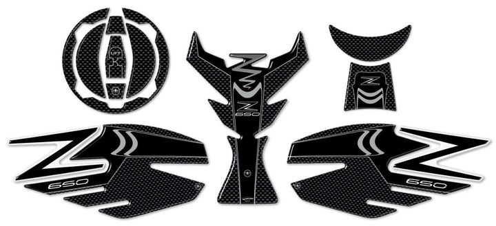 labelbike - Aufkleber-KIT Graue Farbe IN Harz 3D Gel Schutz kompatibel mit Kawasaki Z650 Gray Carbon