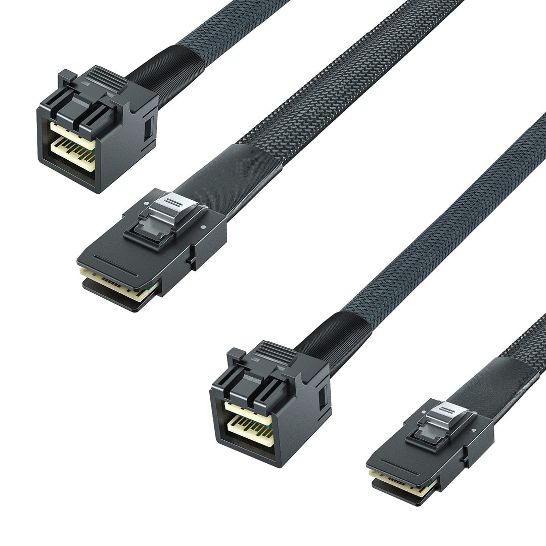 10Gtek® [2 Stück Mini SAS SFF-8643 zu SFF-8087 Kabel, Internal Mini SAS HD to Mini SAS Cable, 0.8-Me