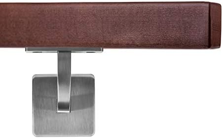 Handlauf Holzhandlauf VKT 42 x 42 mm Wandhandlauf Buche gebeitzt auf Wenge Halter eckig 190 cm 2 Hal