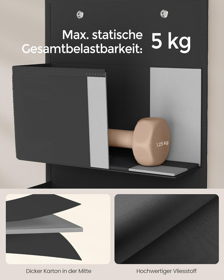 SONGMICS Hängeorganizer mit 4 Taschen, 2er Set Kleiderschrank-Organizer, Hängeaufbewahrung, Tür-Orga