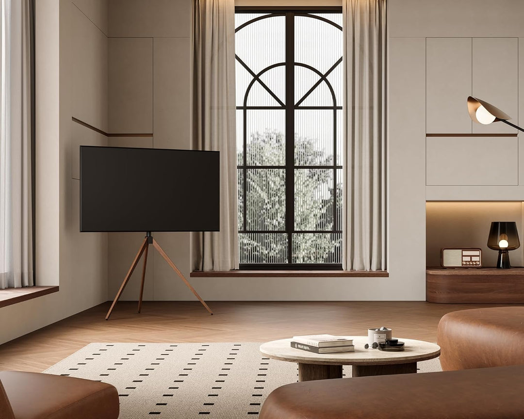 FITUEYES Design TV Ständer im Staffelei Design TV Standfuss für 43-65 Zoll Fernseher bis 40 KG TV St