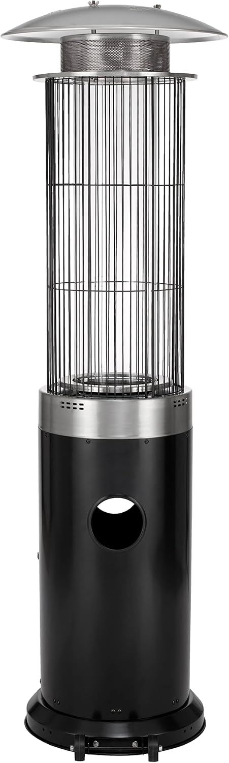 tepro Terrassenfeuer Ventura, Feuerschale, Feuerkorb für den Garten, schwarz/Silber, inkl. Regler un