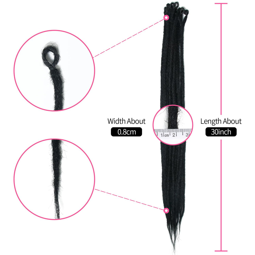 30 Zoll 20 Stränge/Pack Synthetische Dreadlocks Verlängerungen 0,8cm Gehäkelte Geflochtene Haare Wei