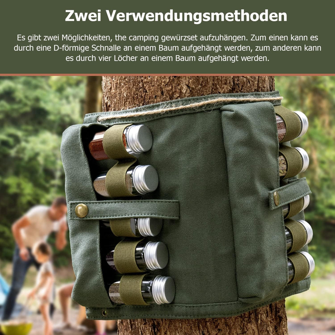 Acelist Gewürzgläser Set mit 10 Gewürzgläser, Gewürzdosen für Camping,Dauerhaft Gewürzstreuer, Gewür