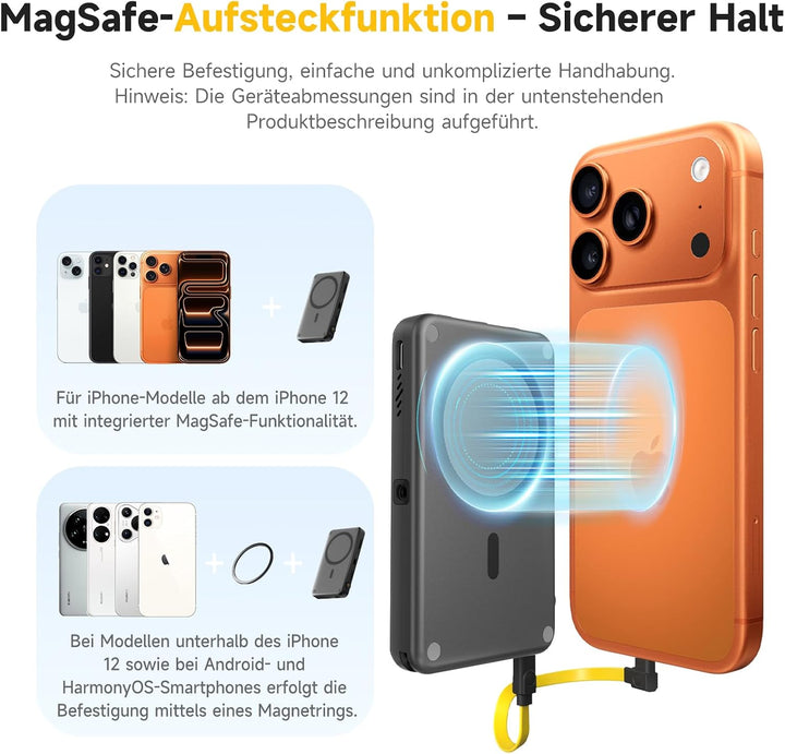 7RYMS Qshot V2 Kabelgebundener Selfie-Monitor für iPhone 17/16 & Android, Magnetischer Smartphone Mo