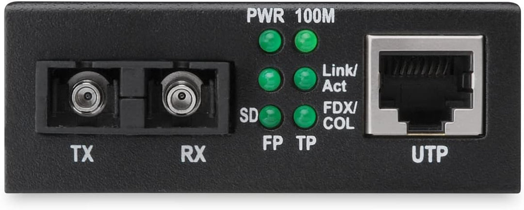 DIGITUS Medienkonverter - Multimode - Fast Ethernet - RJ45 / SC - 1310nm Wellenlänge - Bis 2km - Sch