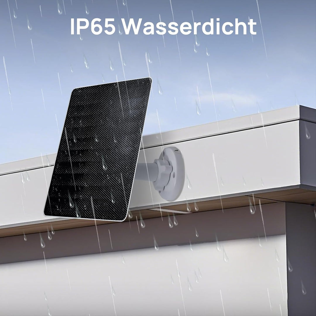 ECO-WORTHY 5W Solarpanel für Überwachungskamera aussen, 5V BC Solarmodul, 25% Wirkungsgrad, mit 3 Me