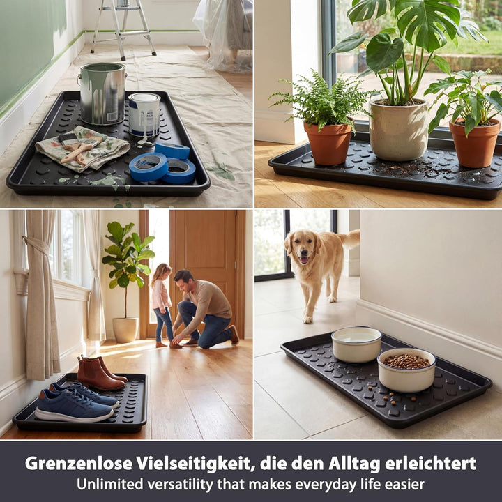 3er Set Schuhabtropfschale 72x35x3,5 cm - Robuste Schuhablage mit hohem Rand - Schuhmatte Abtropfmat