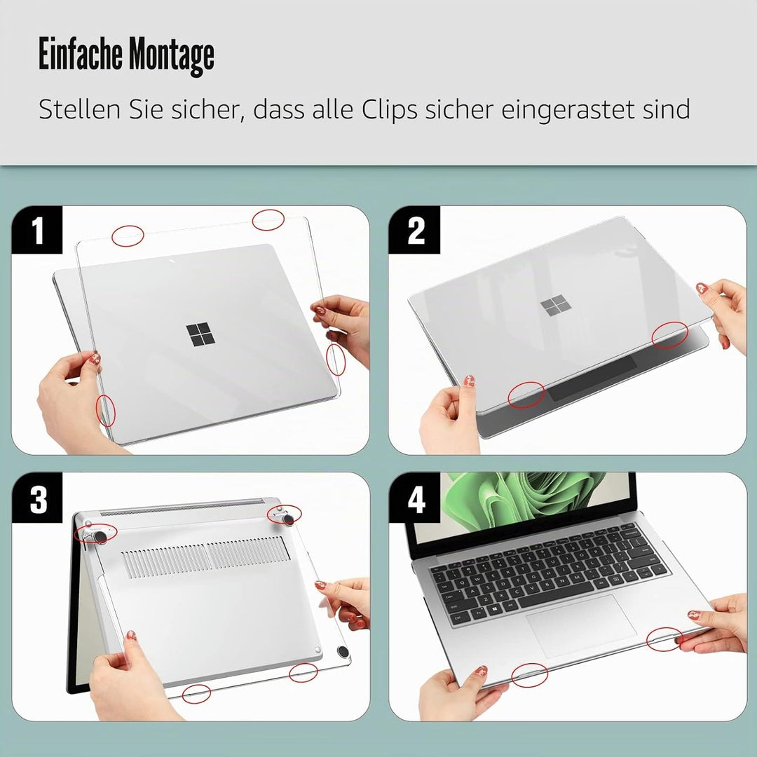 Fintie Hülle Kompatibel mit 13,5 Zoll Microsoft Surface Laptop 5/4/3 mit Metall-Tastatur 2022-2019 (