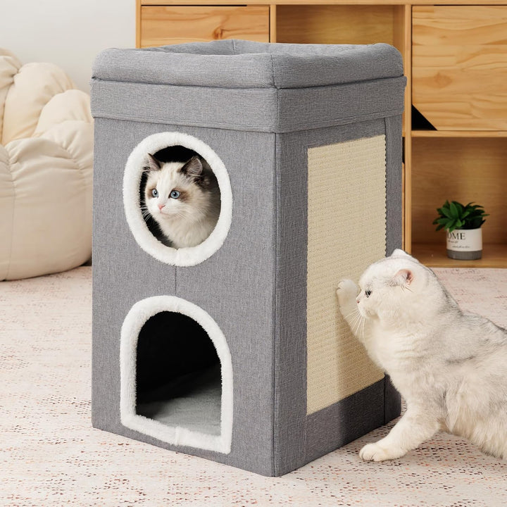 FURRYPAWS Katzenhöhle – Ideal für Katzenhaus Indoor und Outdoor, gemütliche Katzenhöhle für Katzen,