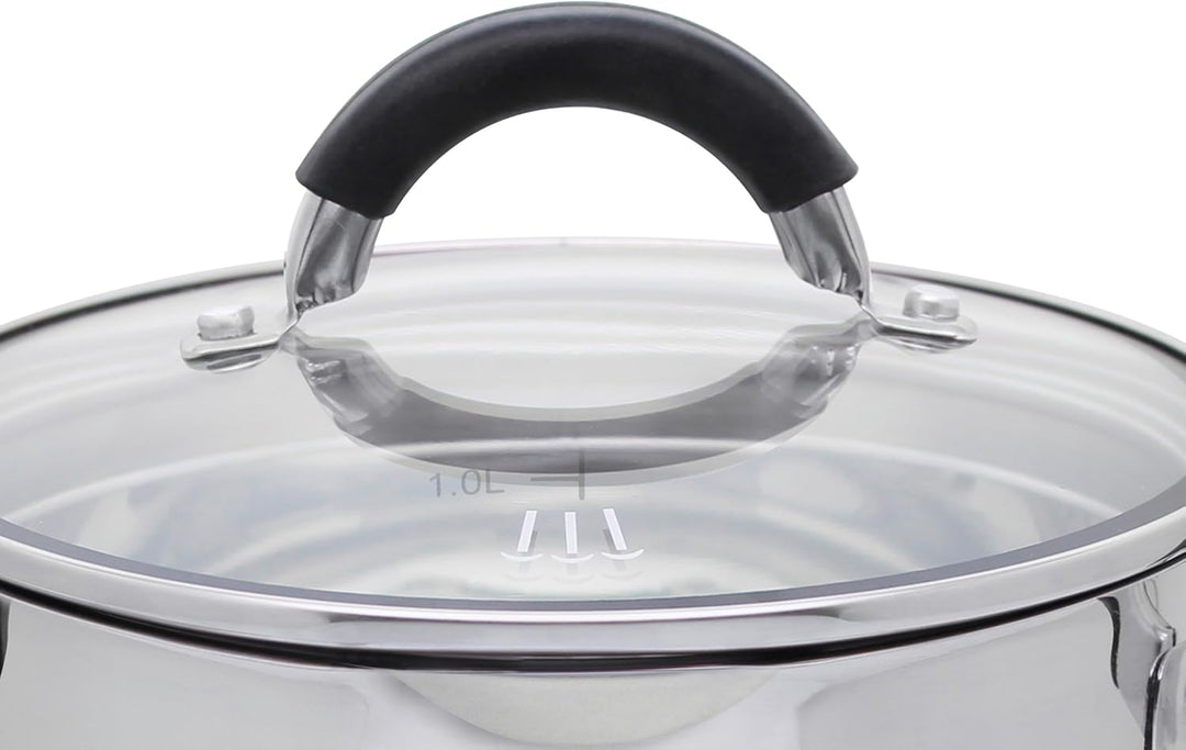 ELO Topfset Basic Black Steam 4tlg, Edelstahl, dosiertes Abdampfen, energiesparender Kapselboden, Vo
