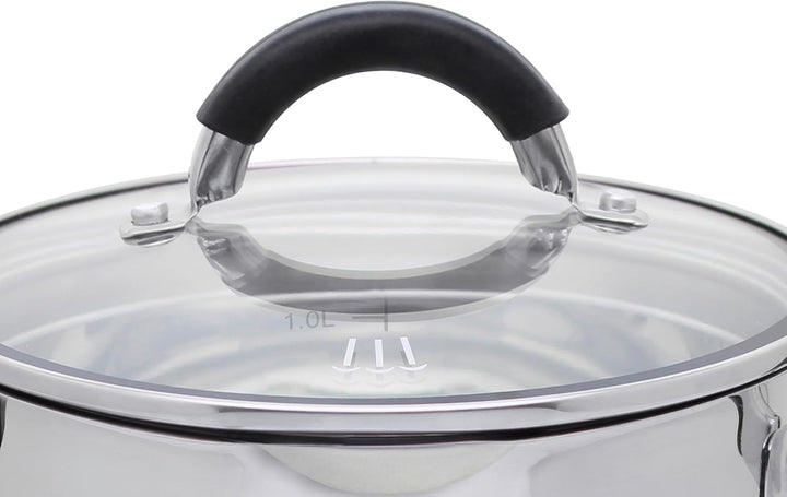 ELO Topfset Basic Black Steam 4tlg, Edelstahl, dosiertes Abdampfen, energiesparender Kapselboden, Vo