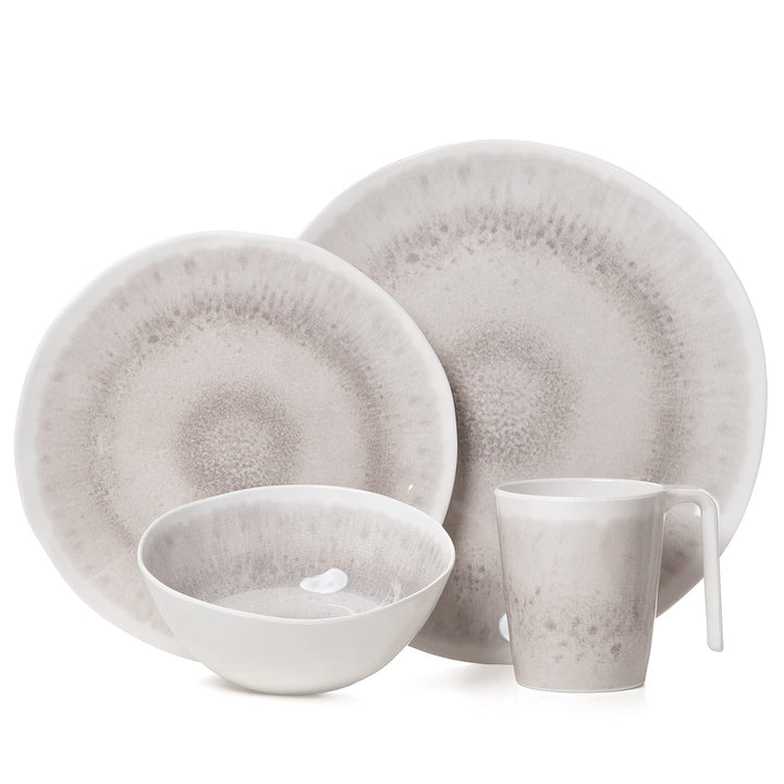 Camping Geschirr Set 1 Person 4-teilig | Melamin | Picknick Geschirrset | Campinggeschirr Amboss Des