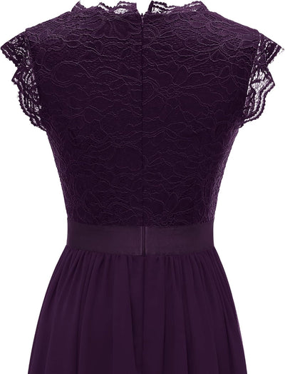 Dressystar Damen Ballkleid Maxi Lang Abendkleider Elegant für Hochzeit Spitzen Cocktailkeid S Band_g