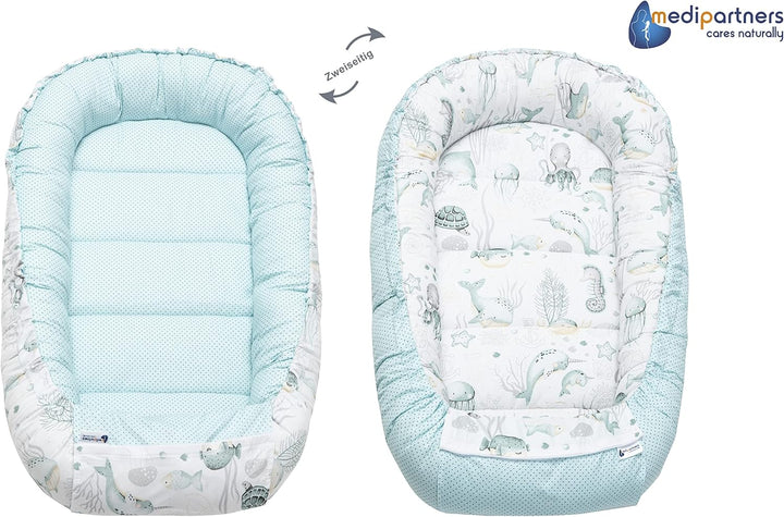 Medi Partners Babynest Kuschelnest Babynestchen 100% Baumwolle Nestchen Reisebett für Babys Säugling