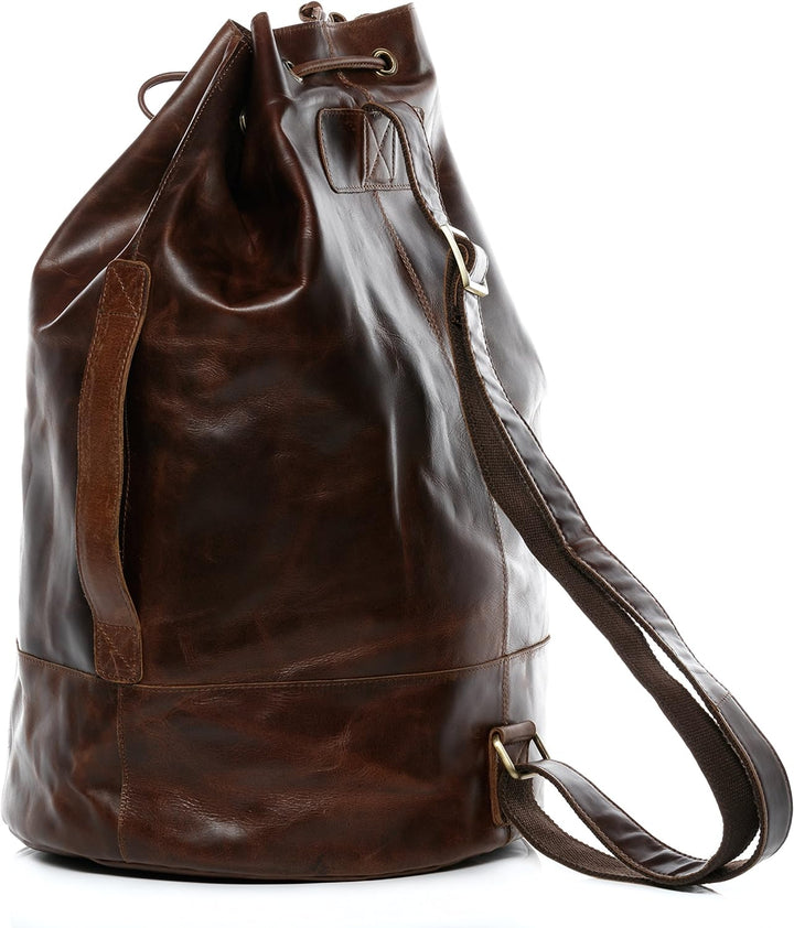 SID & VAIN Seesack HEATHROW aus Premium Leder I Matchsack XXL gross für Herren I Rucksack Reisetasch