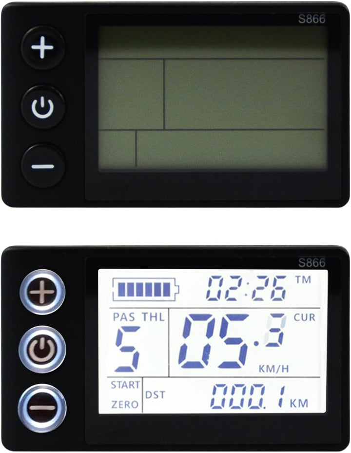 Elektrofahrrad S866 LCD Display, Elektrisches E Bike Display Messgerät 5 Pin und Wasserdichter Steck