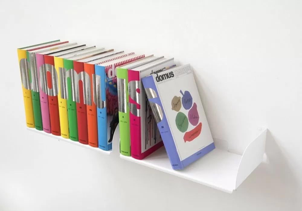 TEEbooks - Bücherregale - Satz von 2 - Weiss - Stahl - L 45 cm, Tiefe 25 cm, H 15 cm, L 45 cm, Tiefe