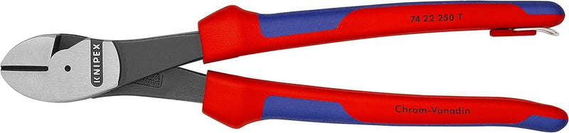 Knipex Kraft-Seitenschneider schwarz atramentiert, mit Mehrkomponenten-Hüllen, mit Befestigungsöse z