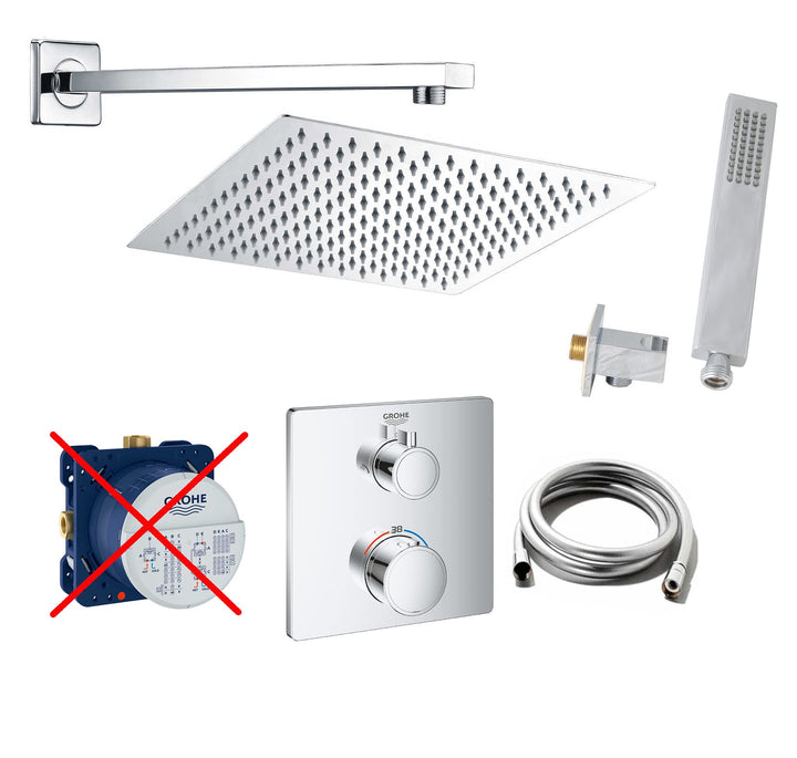 vanvilla Duschsystem mit Unterputz Duscharmatur von Grohe Grohtherm 2-Wege Thermostat und vanvilla R
