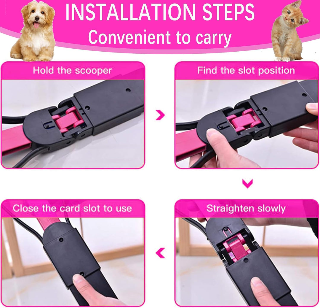 Hundekotschaufel, 60cm Faltbarer Haustier Hund Hundekotgreifer Tragbare mit langem Griff, Haustier S