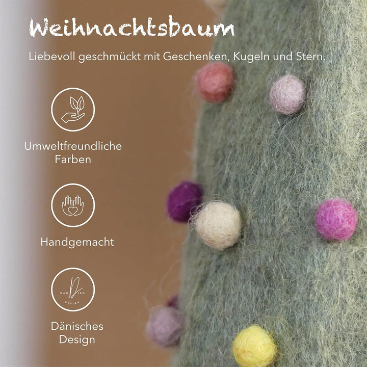 Én Gry & SIF Mini-Weihnachtsbaum aus Filz, Weihnachtsdeko zum Hinstellen, Hand-Made, fair-Trade, ein