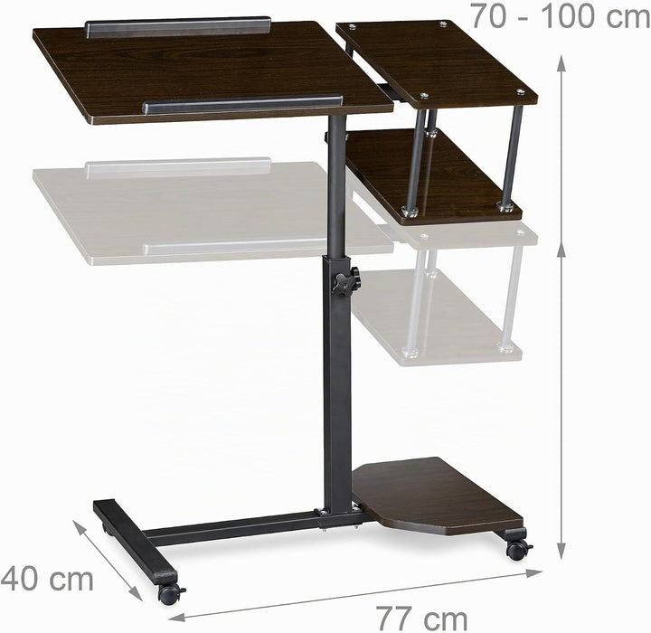 Relaxdays Laptoptisch höhenverstellbar XL HBT: 100 x 77 x 40 cm Grosser Notebook Tisch als Sofatisch