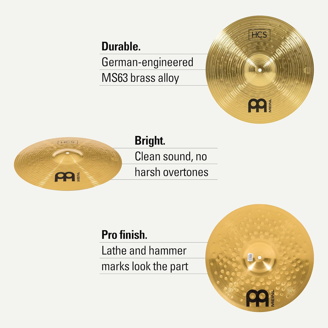 Meinl Cymbals HCS Super Schlagzeug Becken Set (Video) Box Pack mit 14 Zoll Hihat, 20 Ride, 16 Crash,