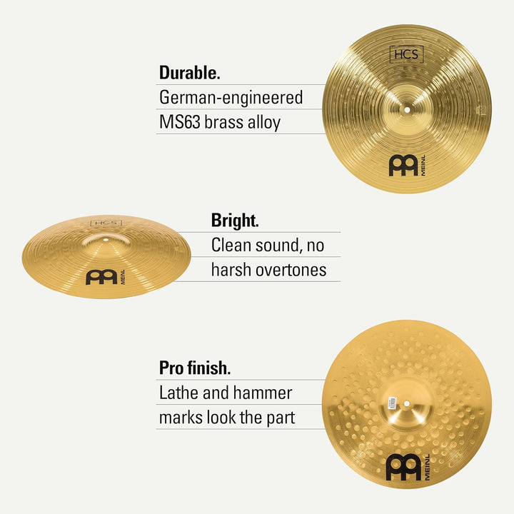 Meinl Cymbals HCS Super Schlagzeug Becken Set (Video) Box Pack mit 14 Zoll Hihat, 20 Ride, 16 Crash,