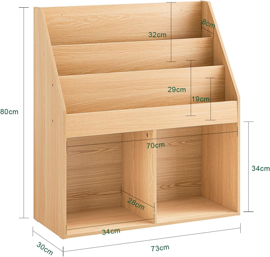 SoBuy Bücherregal Kinder Montessori Regal Kinderzimmer mit 3 Ablagefächern und 2 offenen Fächern Kin