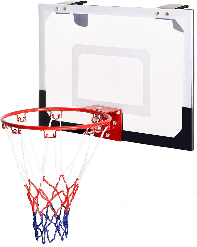 GYMAX Basketballkorb, Mini Basketballkorb mit Netz & Rückwand, Basketballkorb Ball & Pumpe, Basketba