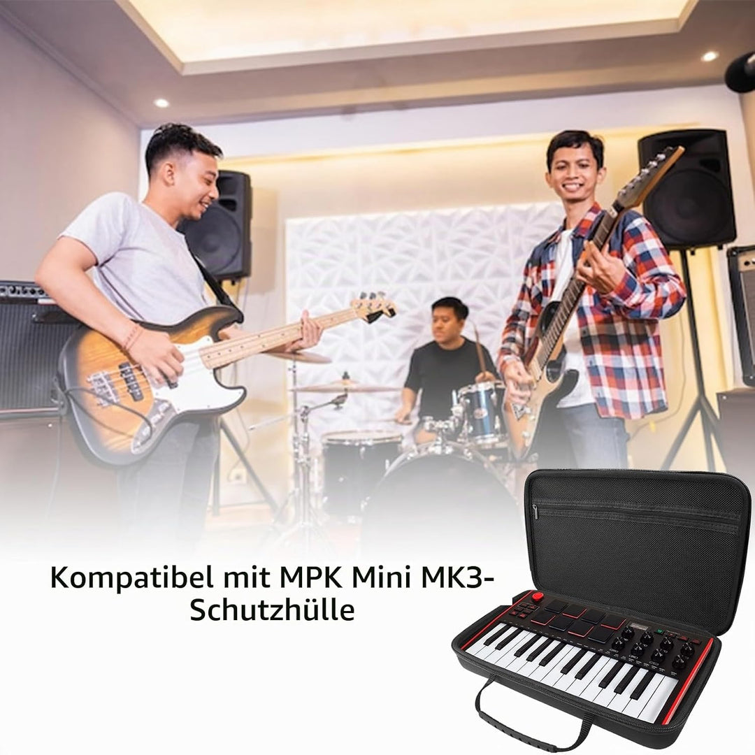 Musiin Hartschale für AKAI Professional MPK Mini MK3 MIDI Controller Cover Black, Black