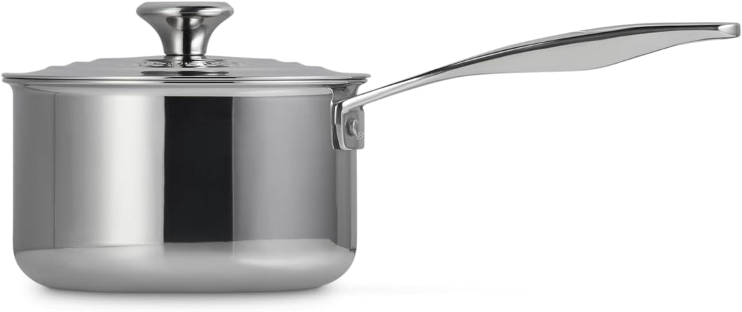 Le Creuset Signature Sossentopf mit Deckel und Hilfsgriff, Rostfreier 3-ply Edelstahl, Ø 16 cm, 1.9
