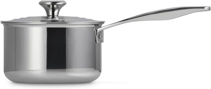 Le Creuset Signature Sossentopf mit Deckel und Hilfsgriff, Rostfreier 3-ply Edelstahl, Ø 16 cm, 1.9