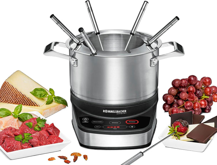 Rommelsbacher F 1200 Elektro Fondue Set, Edelstahl, 2.5