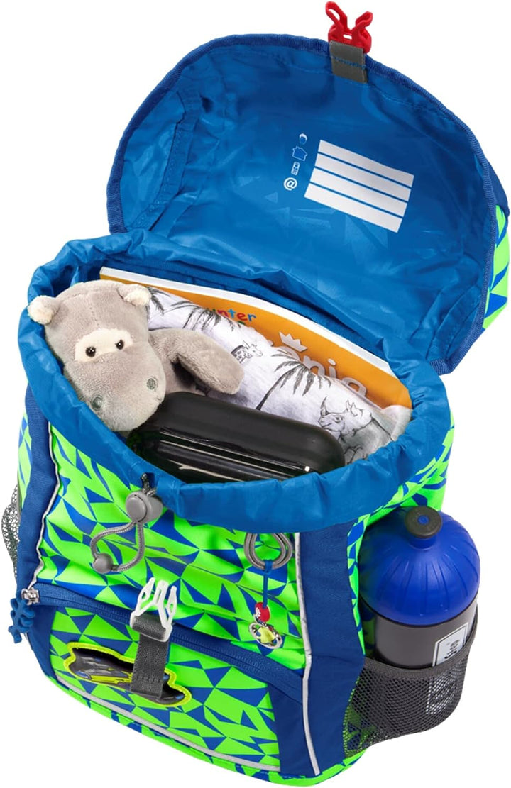 Step by Step Rucksack-Set Kid NEON, Star Catcher, grün-blau, mit Sitzkissen, ergonomischer Mini-Ranz