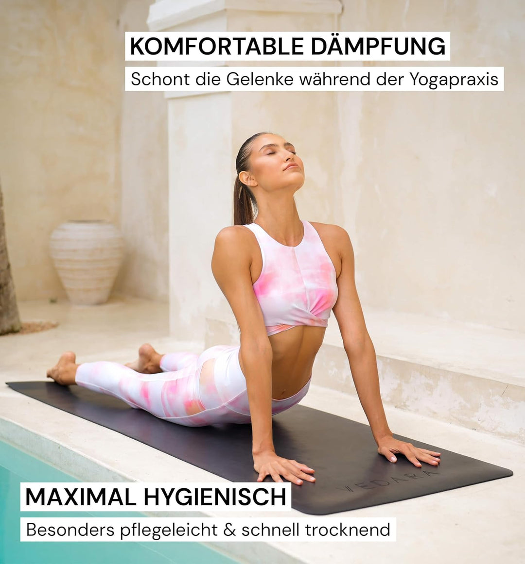 VEDARA® Yogamatte | 66-80 cm breit | Extrem Rutschfest & Gute Dämfpung | Hautfreundlich | Aus ECO PU