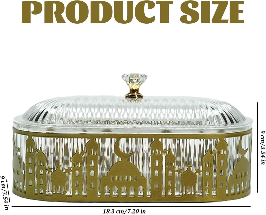 Ramadan-Dekorationen für Zuhause, Ramadan-Tablett, 7, 20 x 3, 54 x 3, 54 Zoll, ovales Schlossgold-Ei