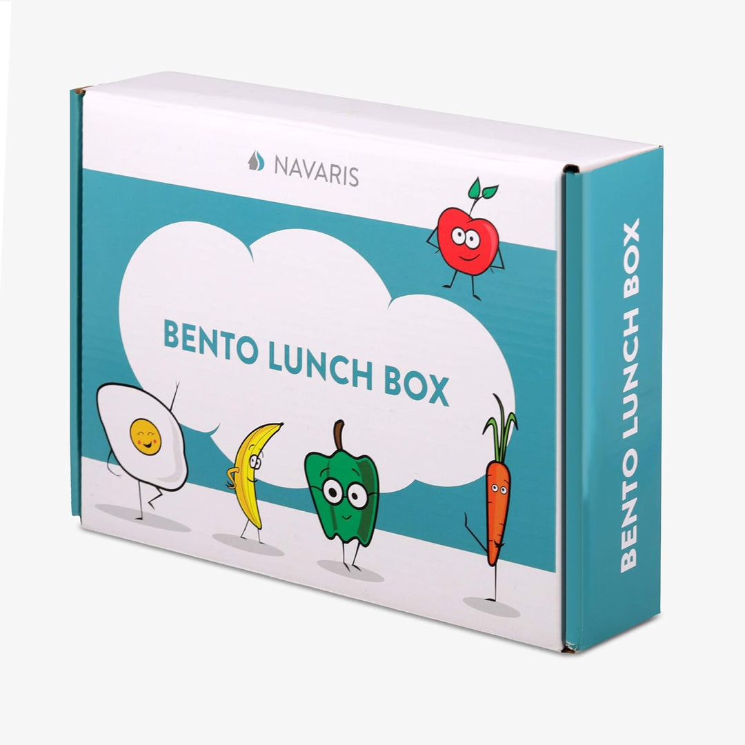 Navaris Bento Box Lunch Box Brotdose Vesperbox - auslaufsicher mit variablen Fächern - herausnehmbar
