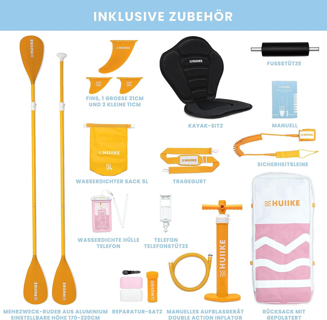 Stand Up Paddling Board Hochwertigem Zubehör - HUIIKE | Sup Board, Stand Up Paddle Board mit Dual-Us