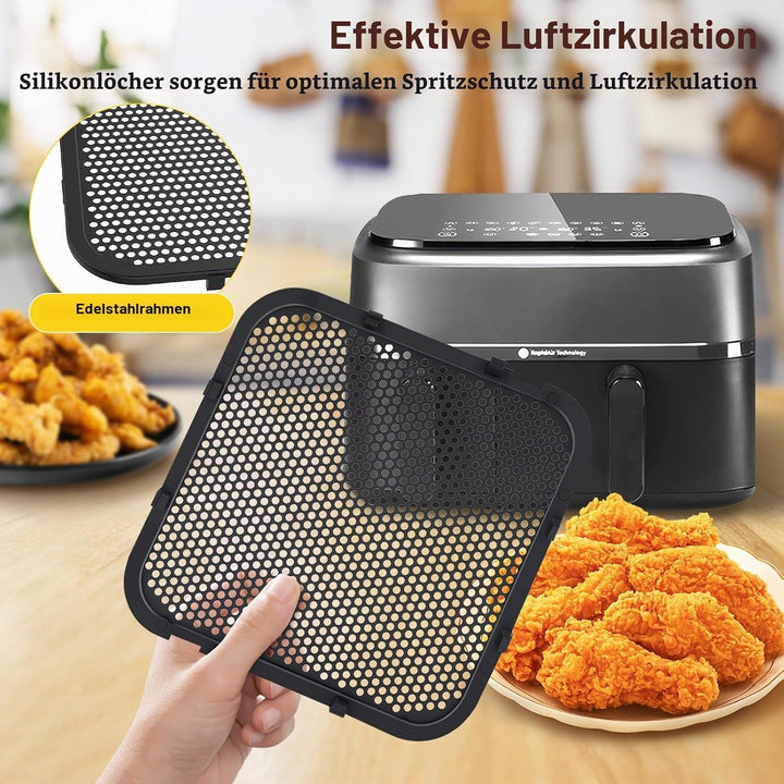 2 Stück Silikon Spritzschutz für Airfryer,Spritzschutz Kompatibel mit Philips Airfryer N350,Heissluf