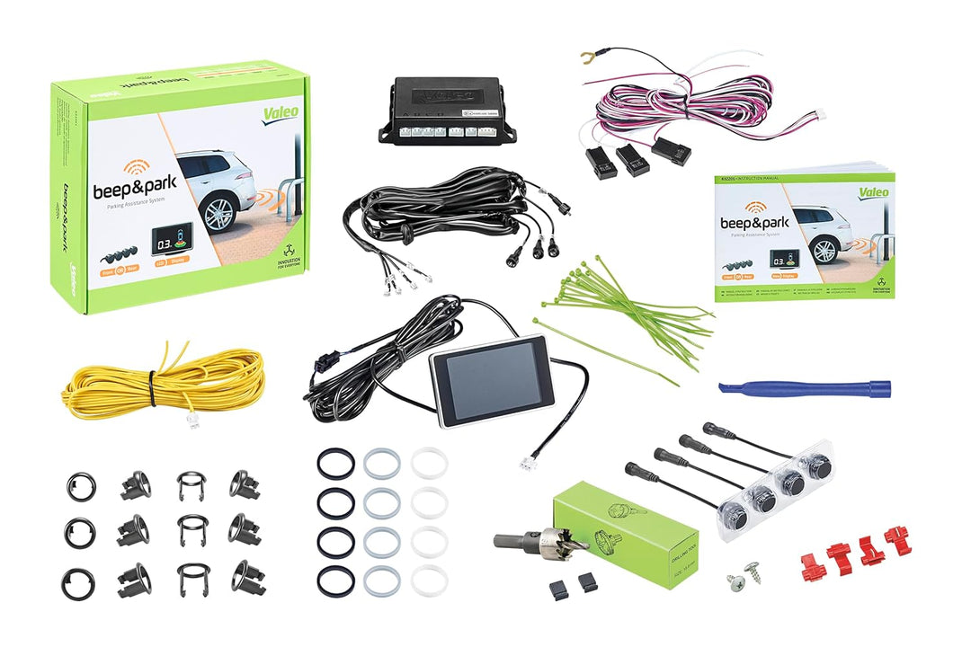 VALEO 632201 - Einparkhilfe - Beep&Park Kit: 4 Sensoren + 1 LCD Display - Fronteinbau oder Heckeinba