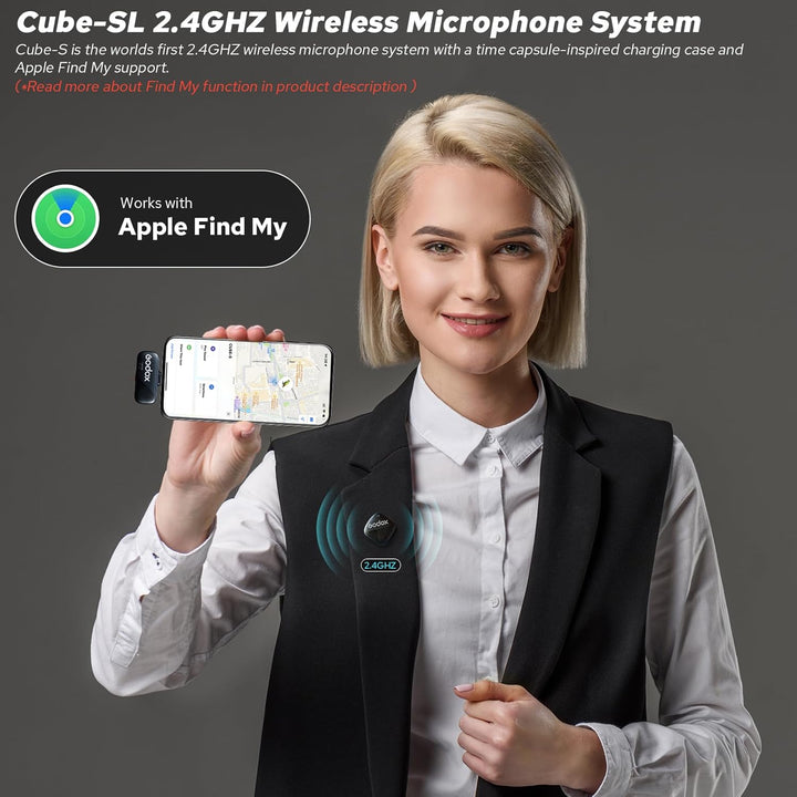 Godox Cube-SC Kit2 Wireless Lavalier Mikrofon für iPhone 15,Android, USB C, 8H Akkulaufzeit, 2.4G Wi