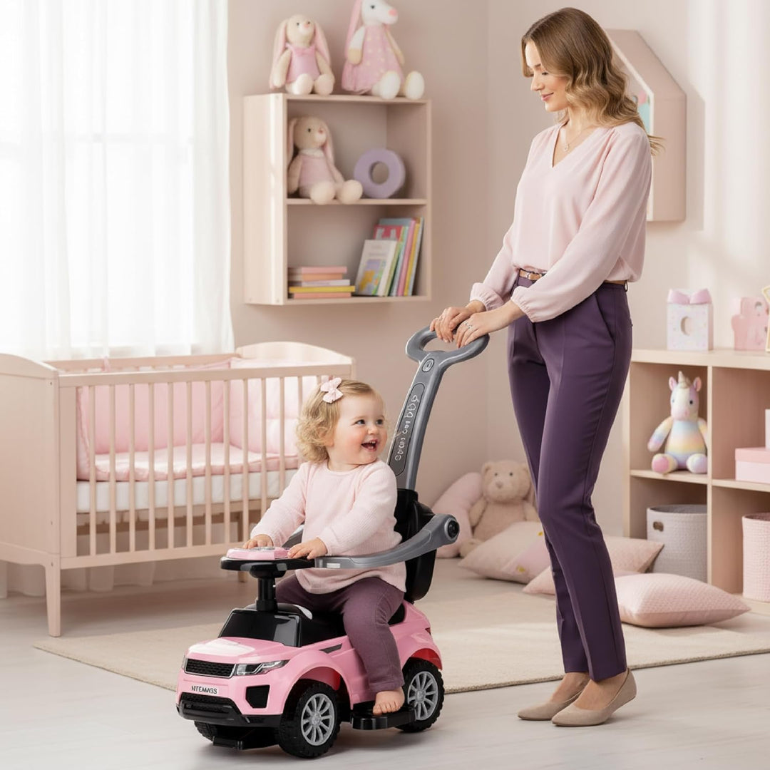 4in1 Kinderauto Rutschauto ab 2 Jahre und Schiebeauto mit Hupe und Musik, Rutschauto mit Stauraum un