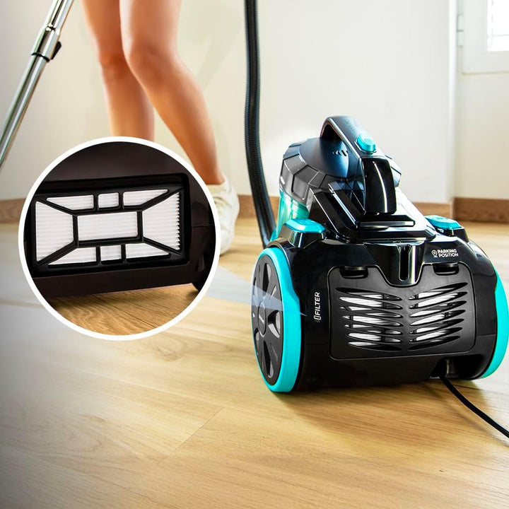 Cecotec beutelloser Bodenstaubsauger Conga Rockstar Cyclonic XL. 890W, 2,5L Grossbehälter, Hochleist