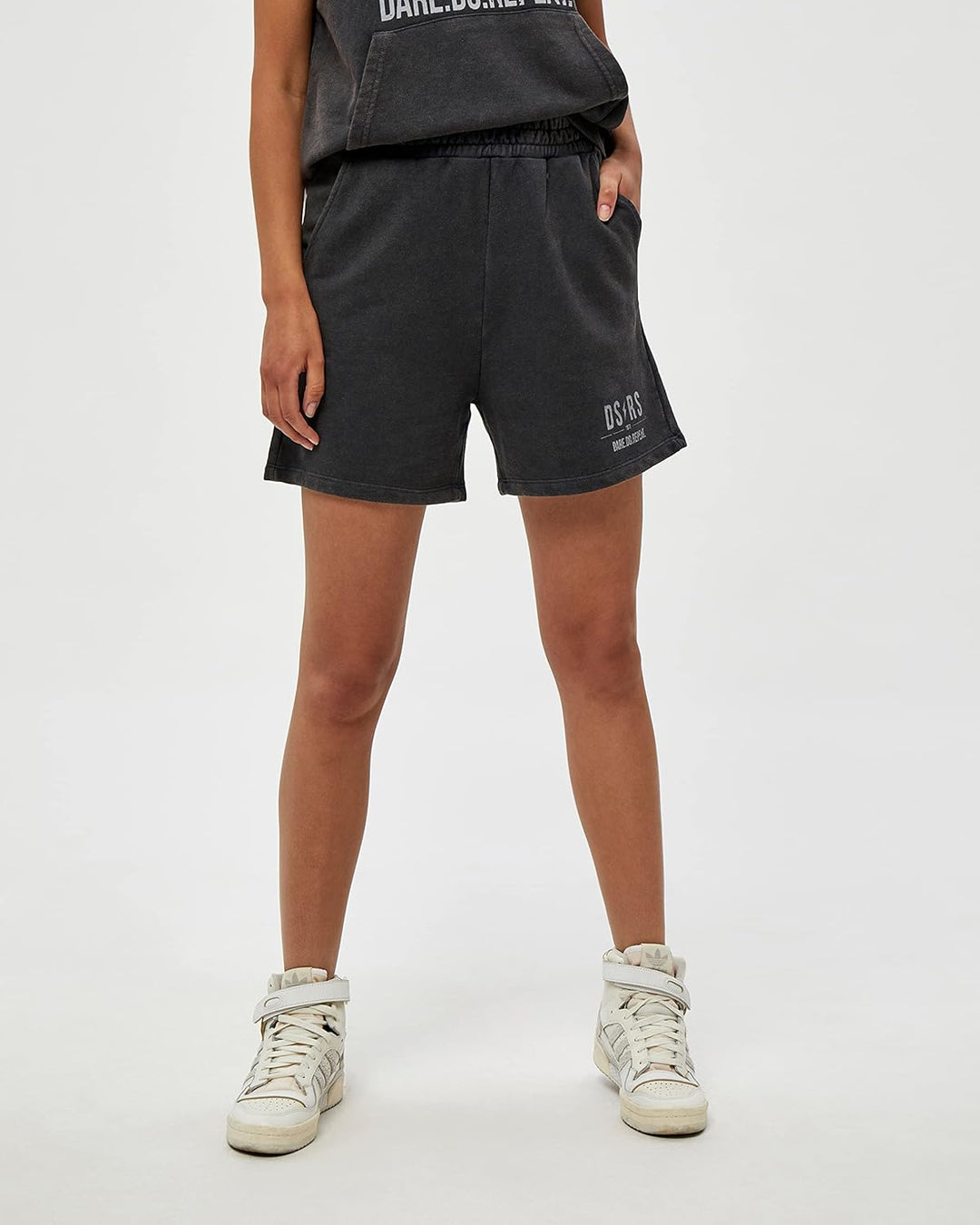 Desires Damen Joy Sweat Shorts Joggingshorts S 9005 Black Washed, S 9005 Black Washed