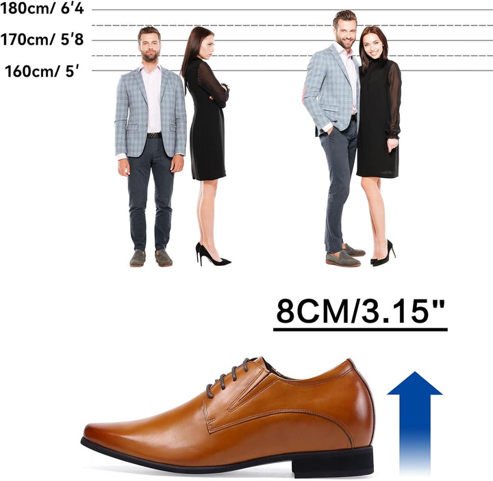CHAMARIPA Elevator Schuhe Herren Schwarz Leder Oxford Schuhe Business Lace Up Schuhe Herren Anzugsch
